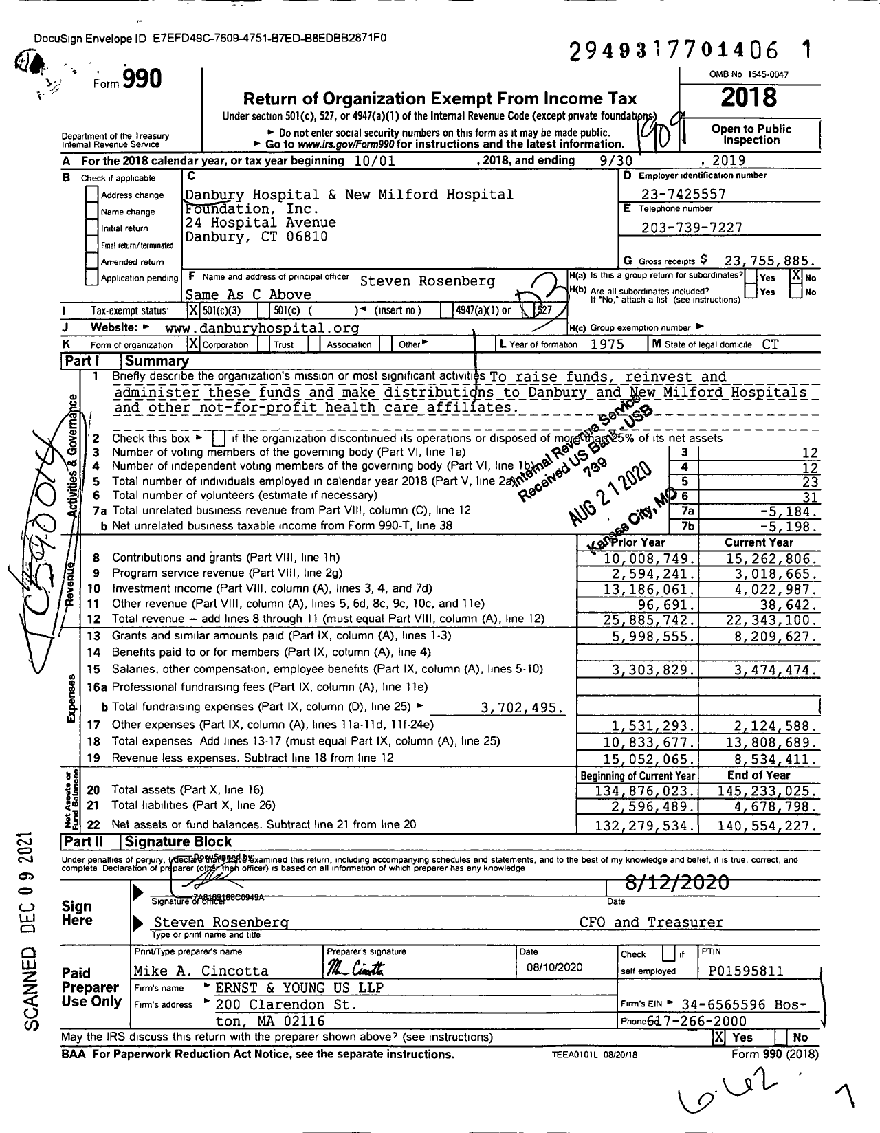 Image of first page of 2018 Form 990 for Nuvance Health