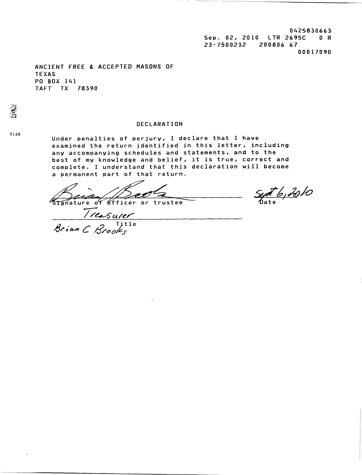 Image of first page of 2007 Form 990EOR for Freemasons in Texas - 998 Gregory