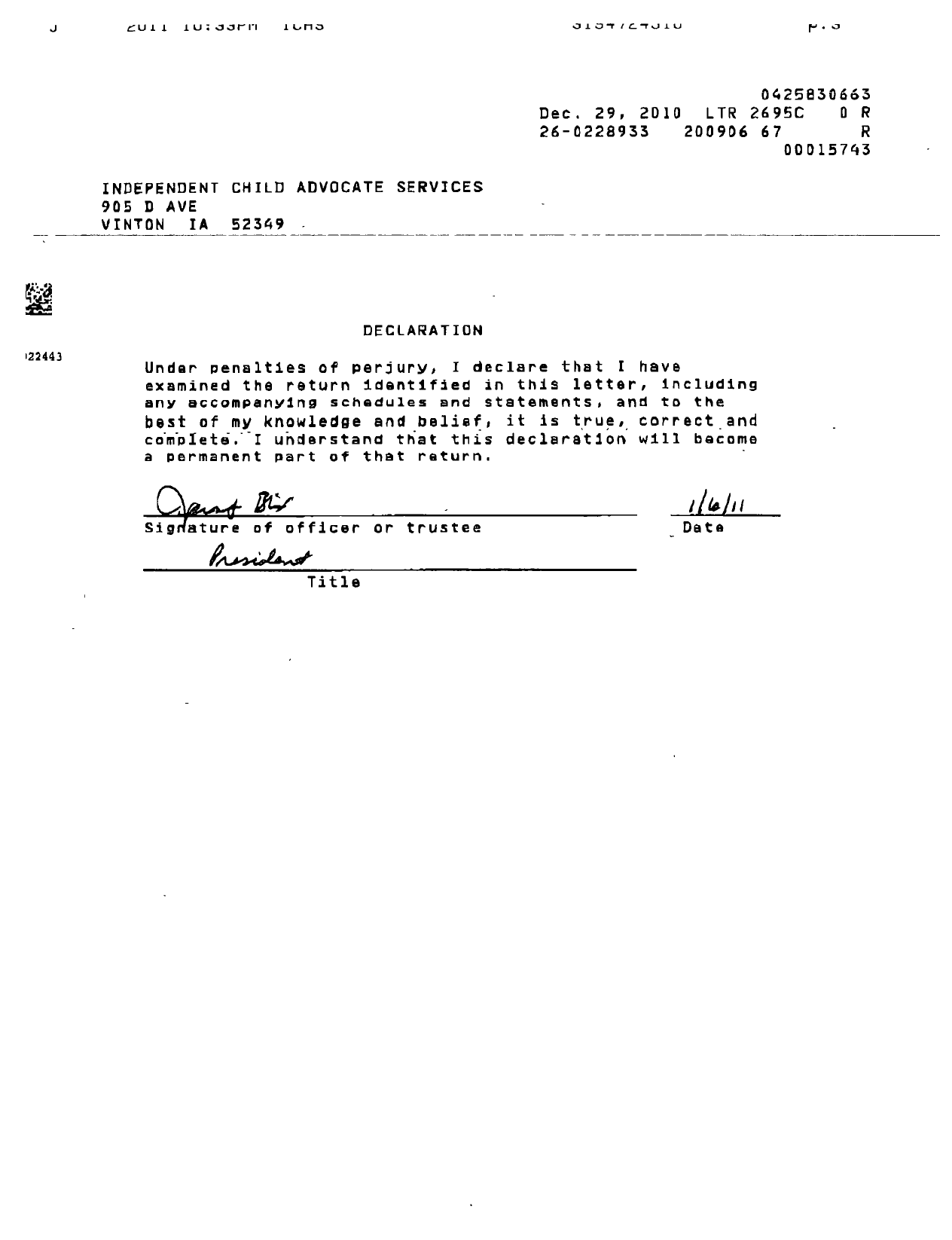 Image of first page of 2008 Form 990ER for Independent Child Adult Services