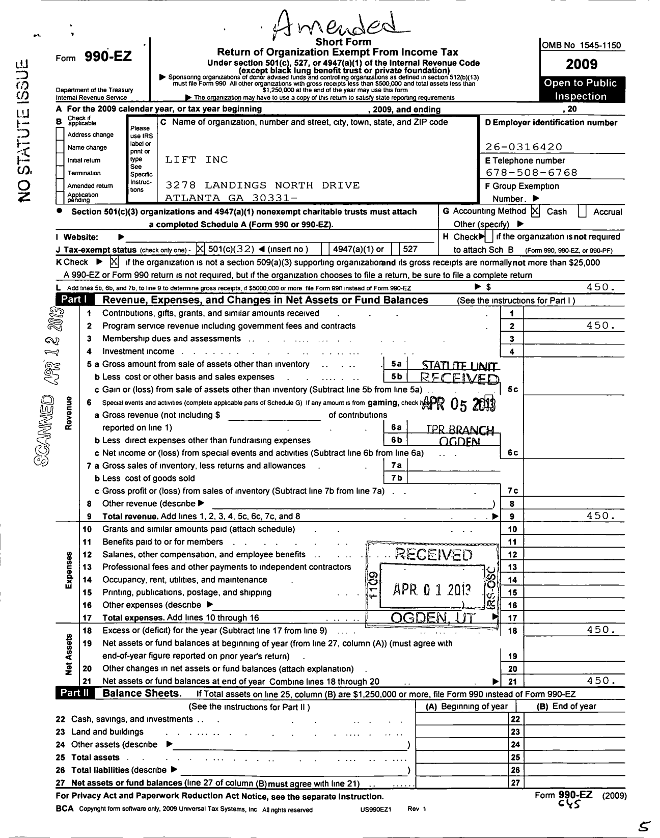 Image of first page of 2009 Form 990EO for Lift