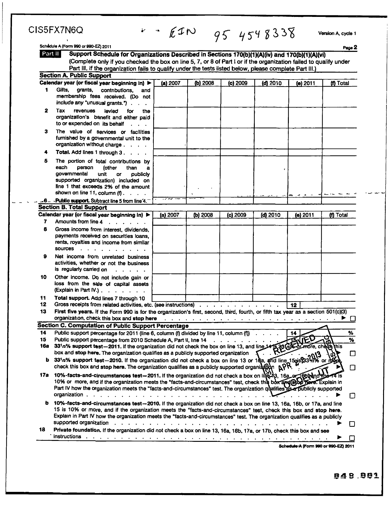 Image of first page of 2010 Form 990ER for MT Pleasant Crime Stoppers