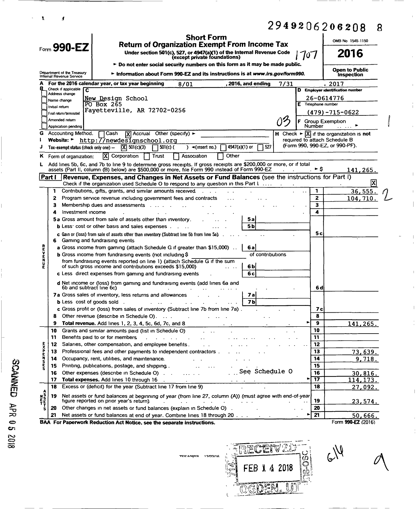 Image of first page of 2016 Form 990EZ for Pixel