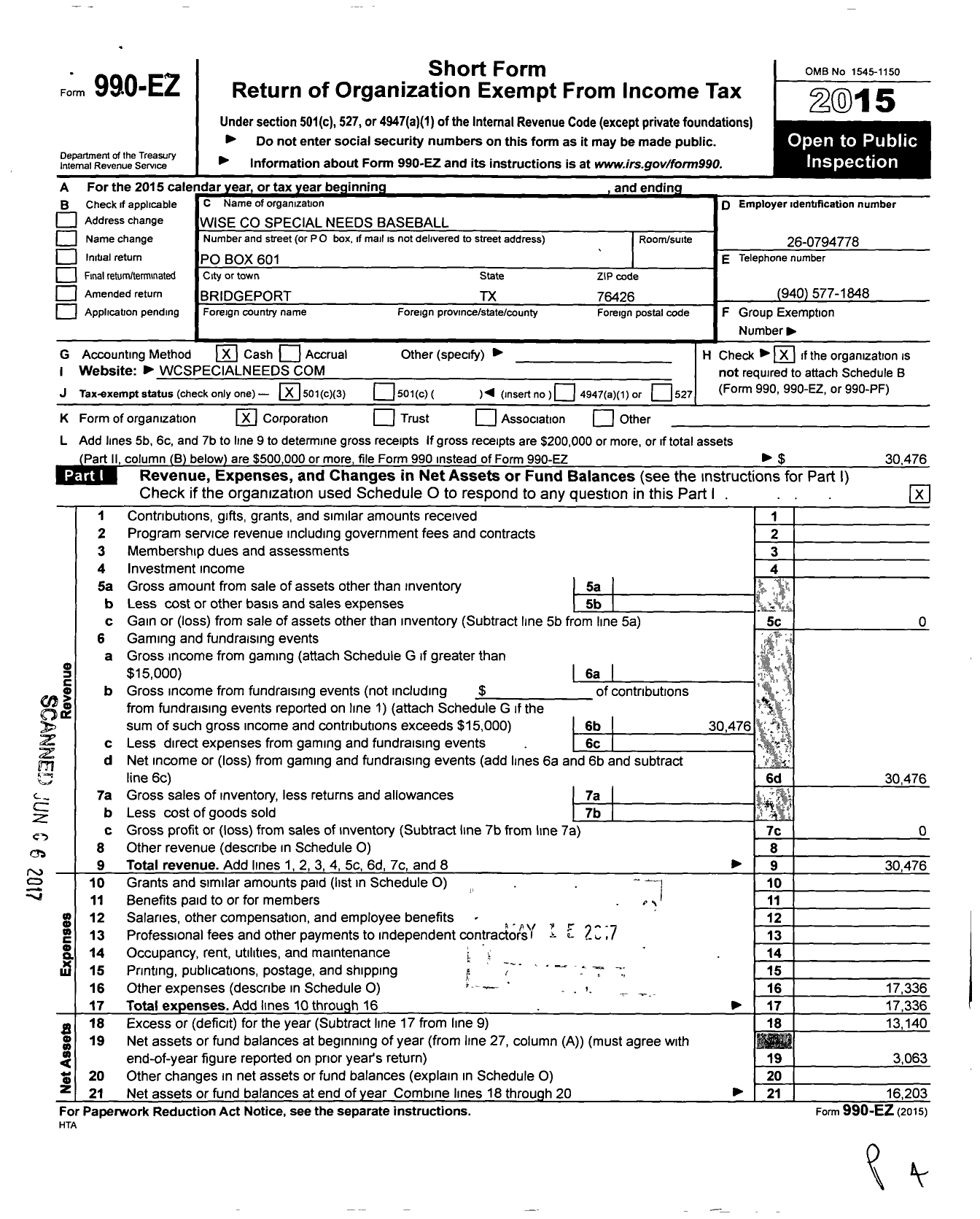 Image of first page of 2015 Form 990EZ for Made 2 Thrive