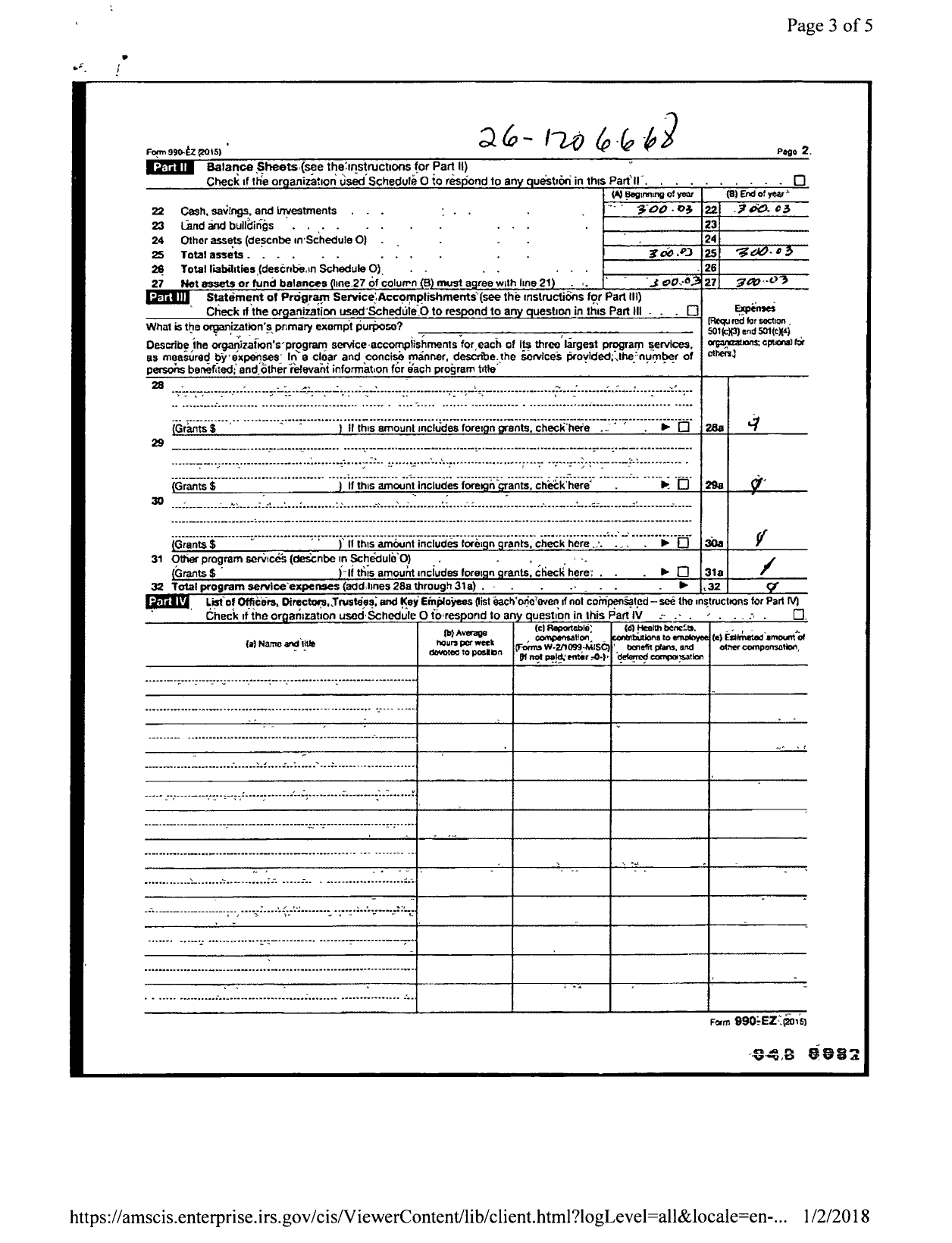 Image of first page of 2015 Form 990ER for Family and Community Resources Parn