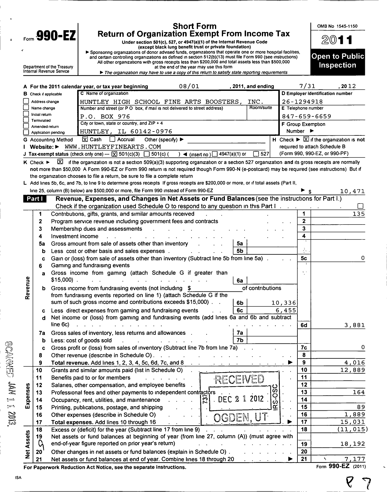 Image of first page of 2011 Form 990EZ for Fabulous