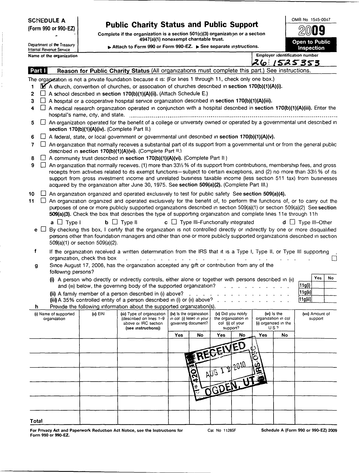 Image of first page of 2009 Form 990R for Shepherd's Fire