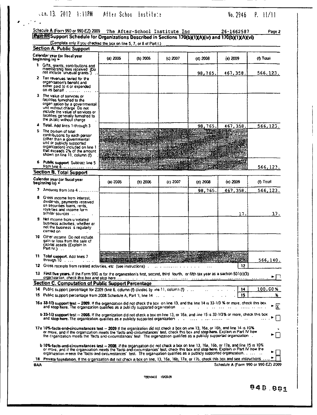 Image of first page of 2009 Form 990ER for The After-School Institute