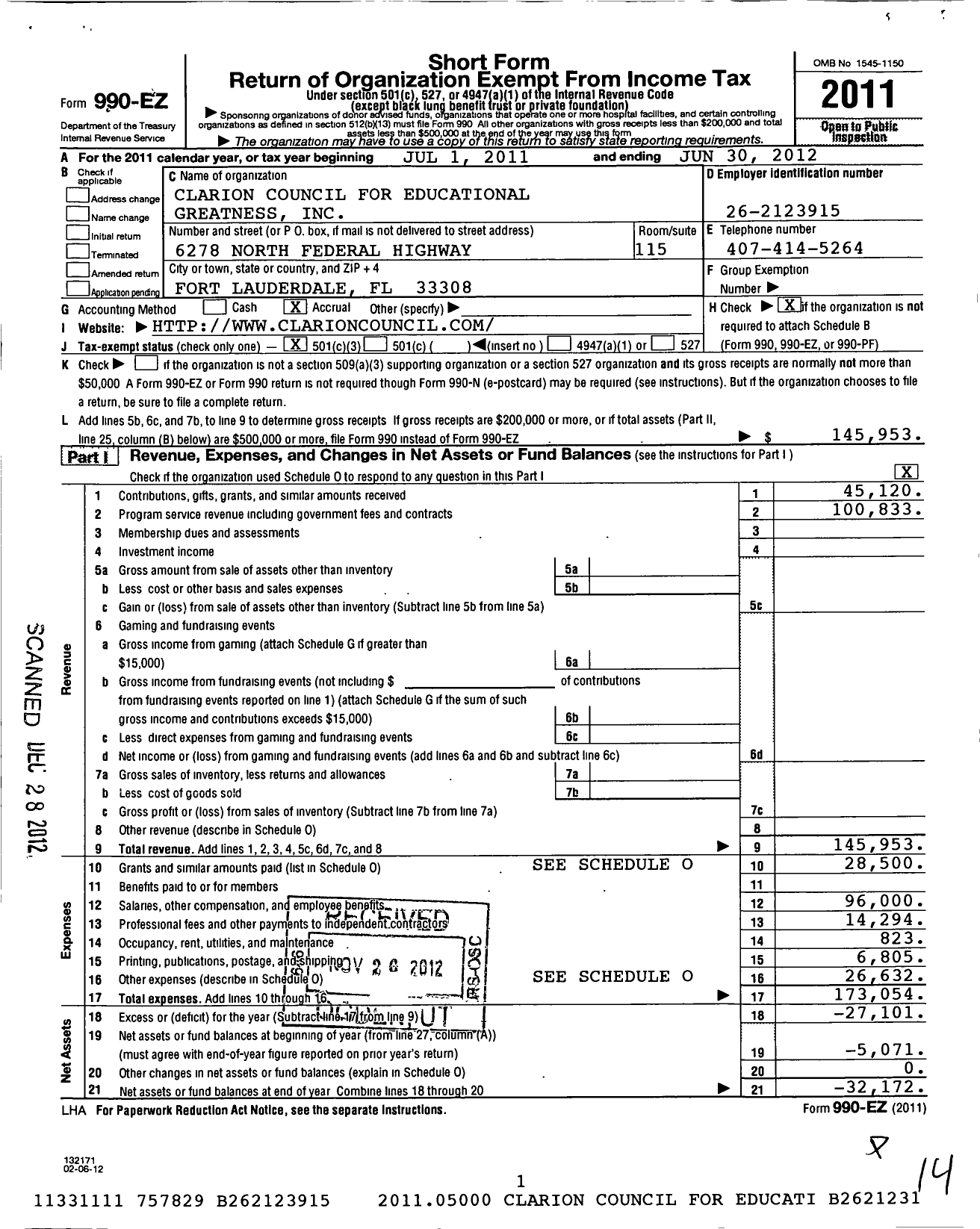 Image of first page of 2011 Form 990EZ for Rethinkforward