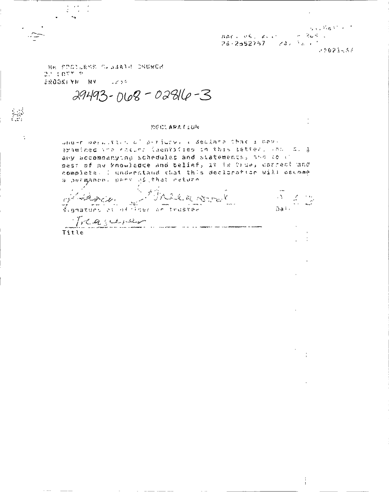 Image of first page of 2011 Form 990R for Spotless Sabbath Church