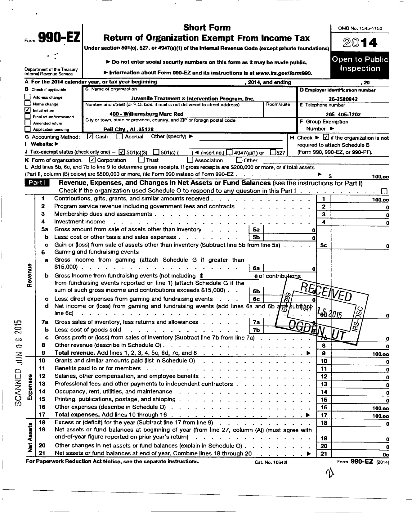 Image of first page of 2014 Form 990EZ for Be Set Free