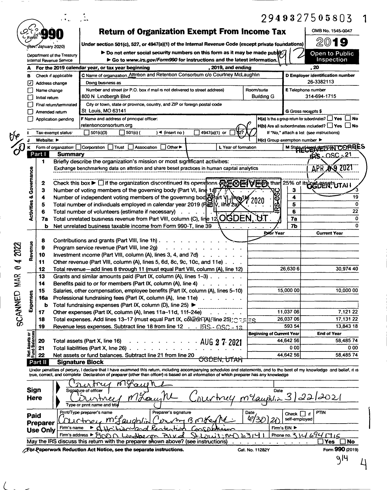 Image of first page of 2019 Form 990O for People Analytics Consortium