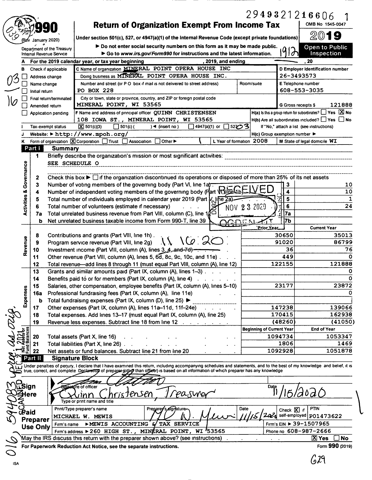 Image of first page of 2019 Form 990 for Driftless Film Festival