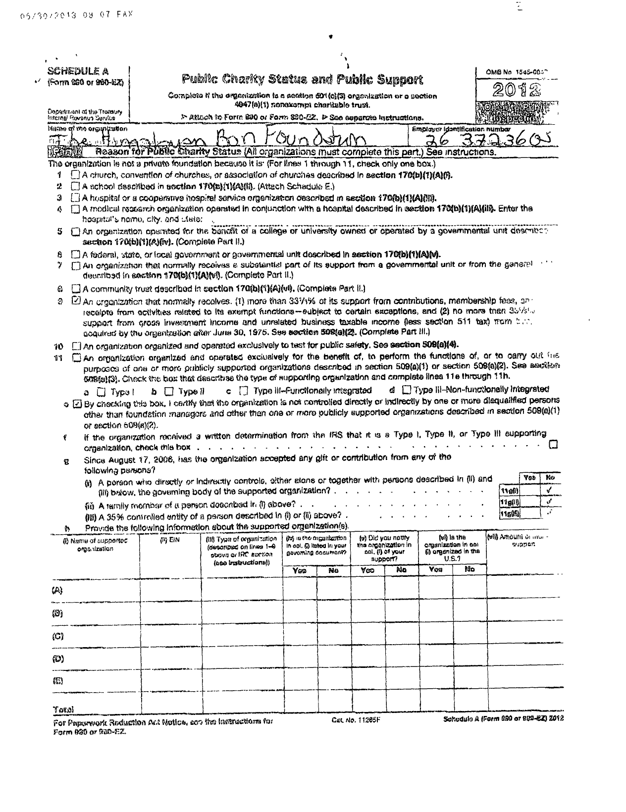 Image of first page of 2012 Form 990ER for Himalayan Bon Foundation