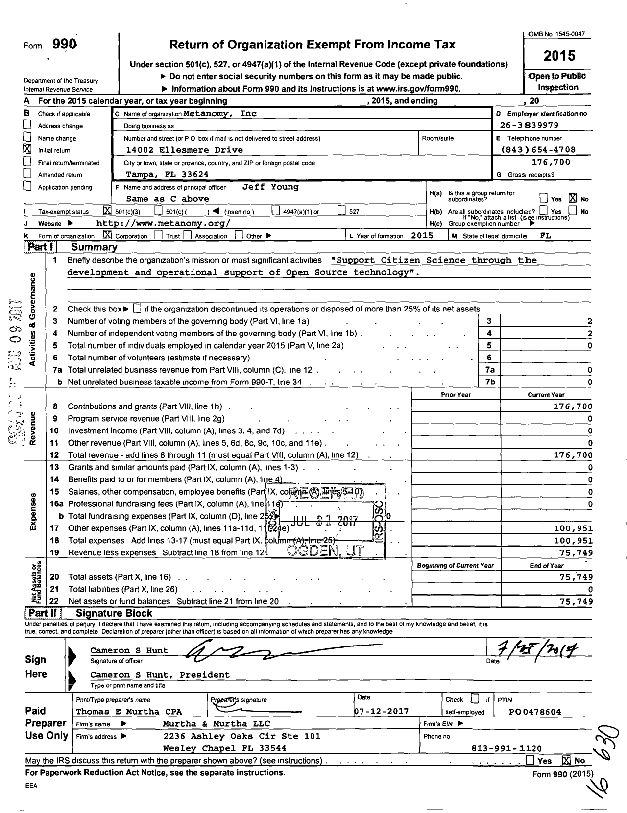 Image of first page of 2015 Form 990 for Govwerx