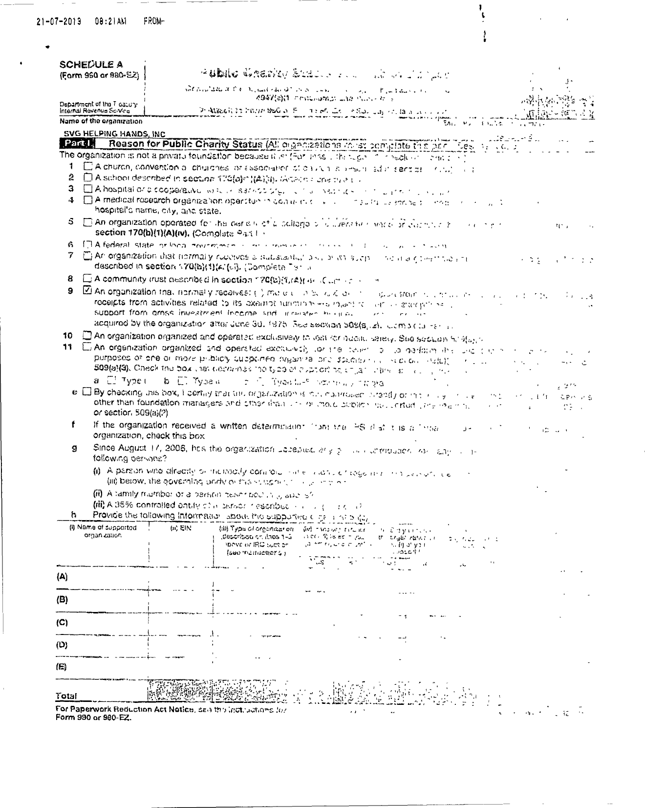 Image of first page of 2012 Form 990ER for SVG Helping Hands