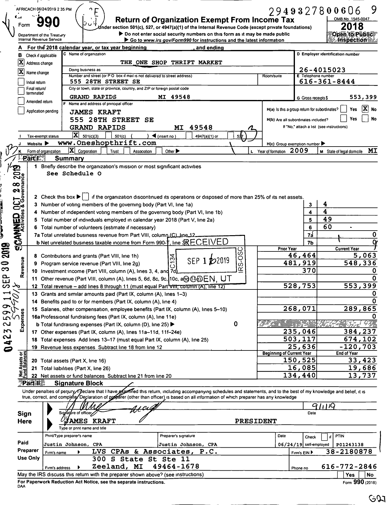 Image of first page of 2018 Form 990 for Goal Leadership Incorporated