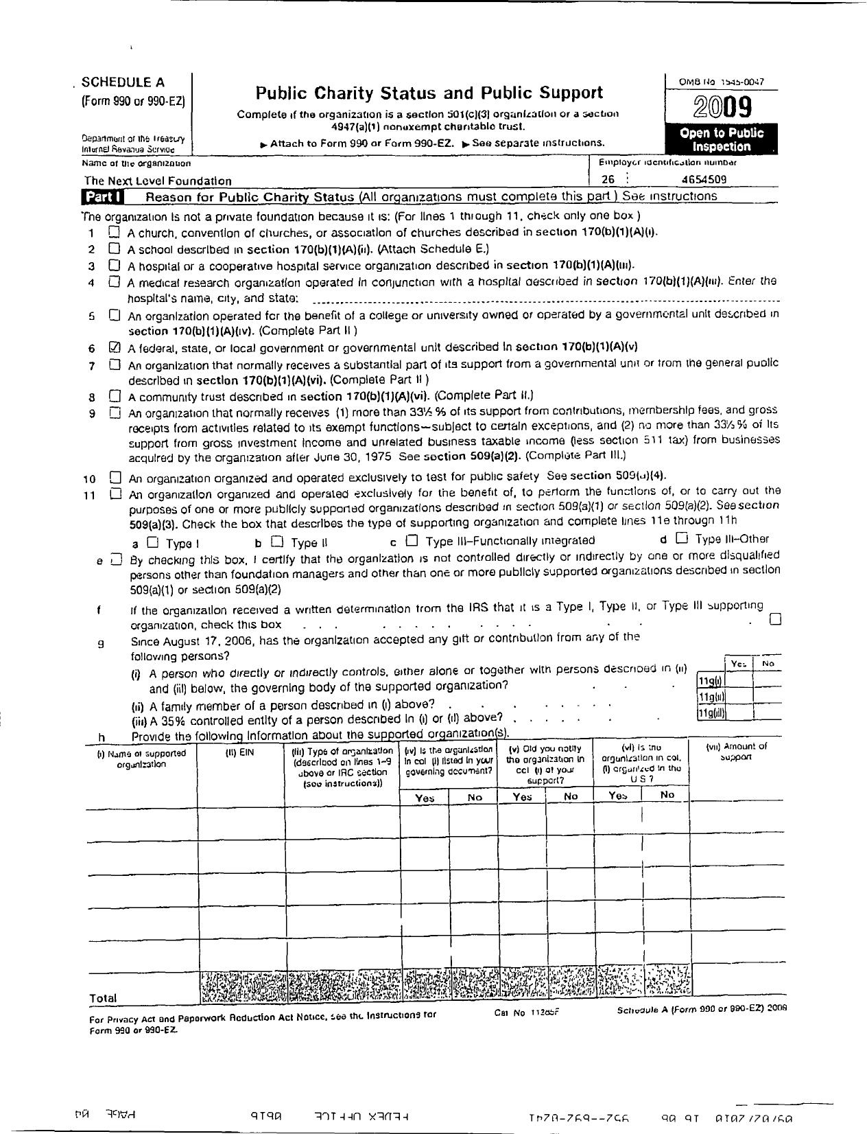 Image of first page of 2009 Form 990ER for The Next Level Foundation