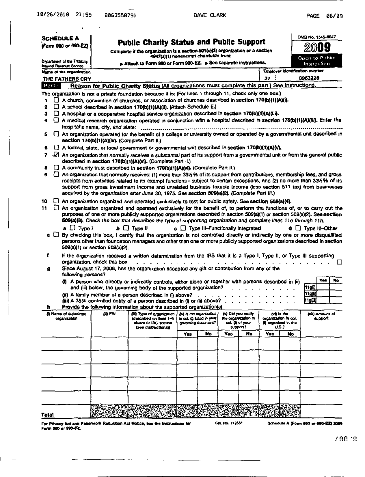 Image of first page of 2009 Form 990ER for Fathers Cry