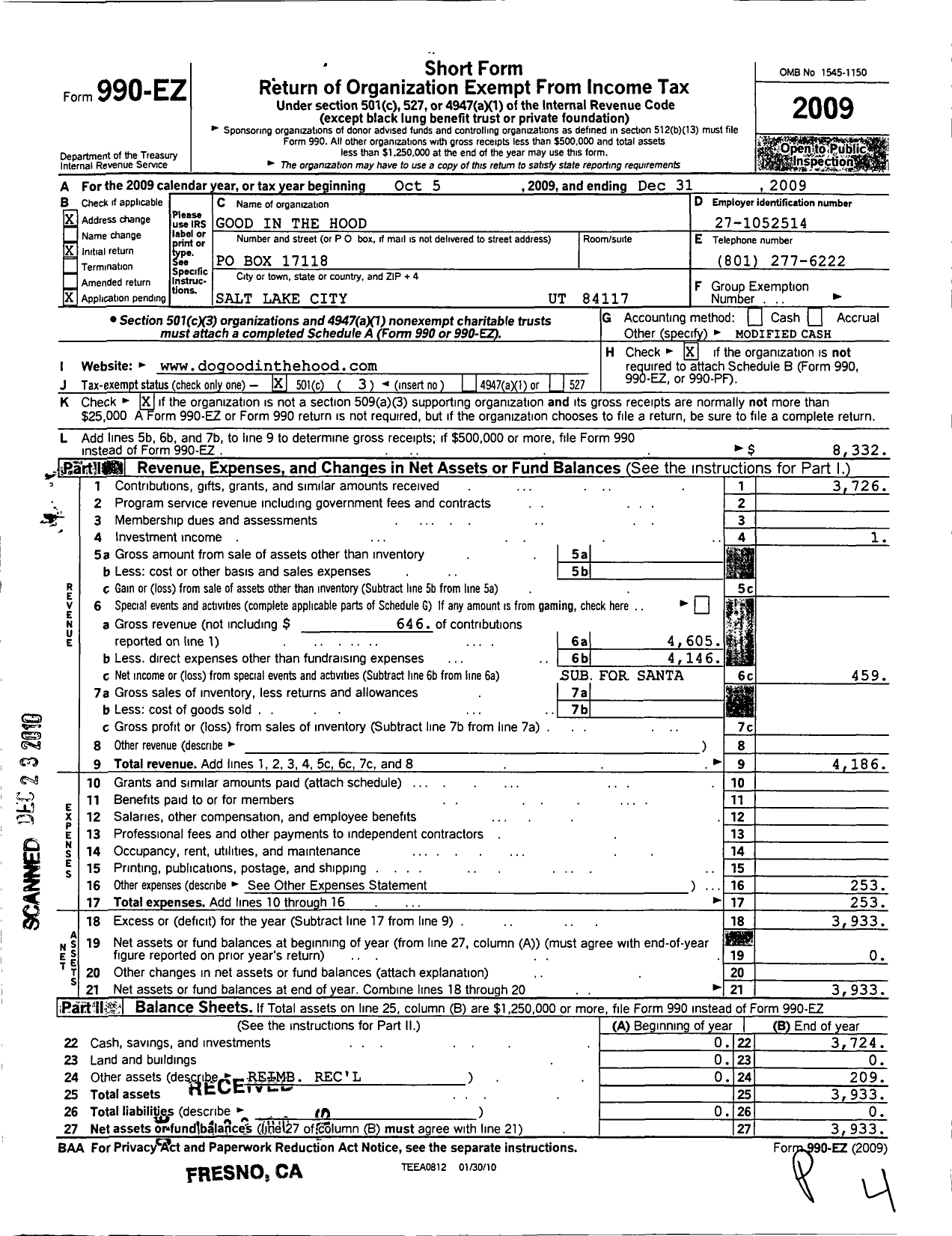 Image of first page of 2009 Form 990EZ for Maji Global Foundation