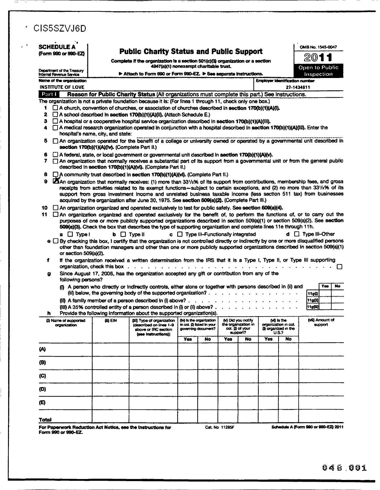 Image of first page of 2011 Form 990R for Institute of Love