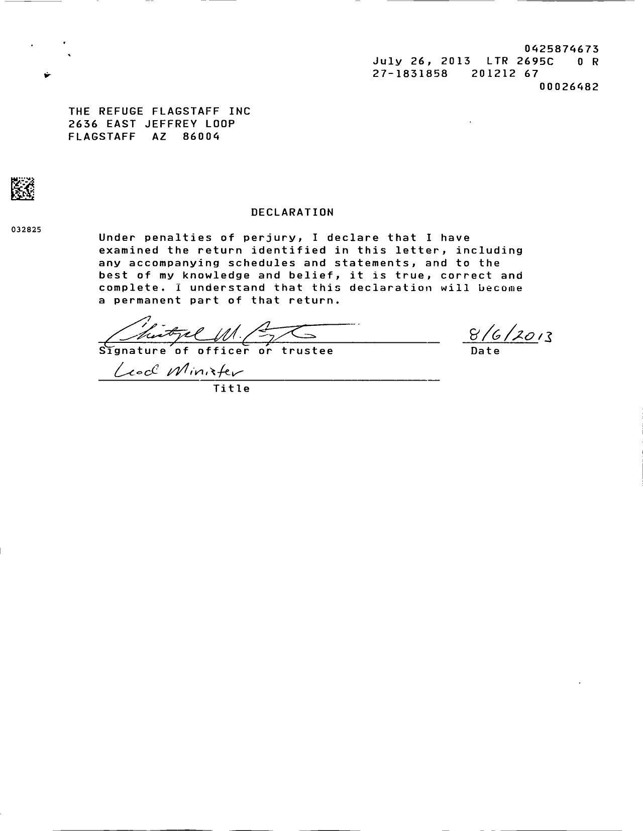 Image of first page of 2012 Form 990ER for Refuge Flagstaff