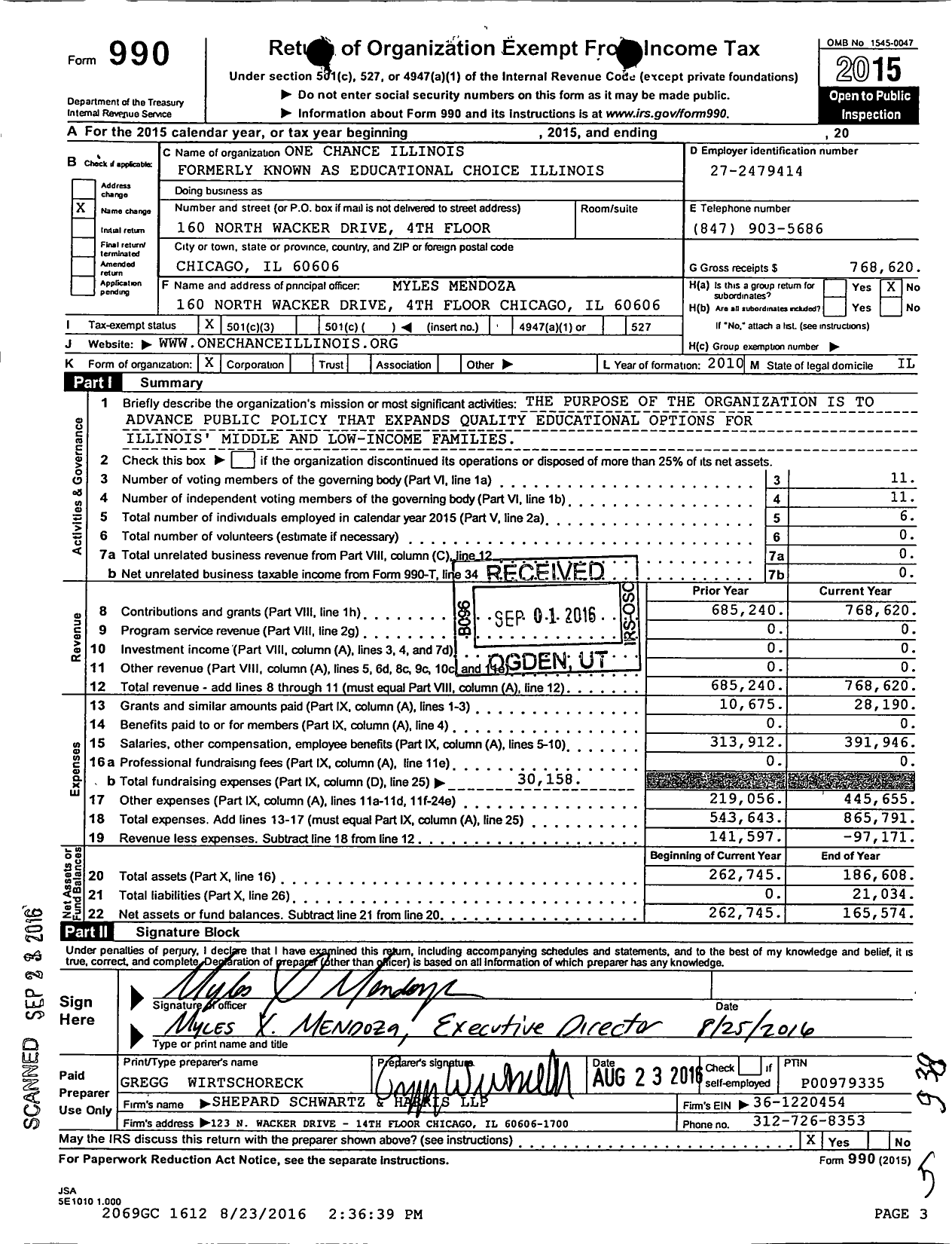 Image of first page of 2015 Form 990 for Empower Illinois