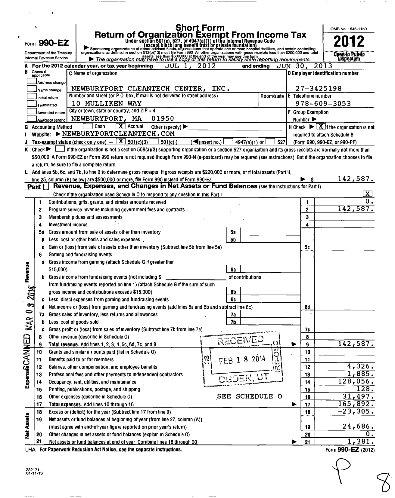 Image of first page of 2012 Form 990EZ for Alliance of Climate and Environmental Stewards