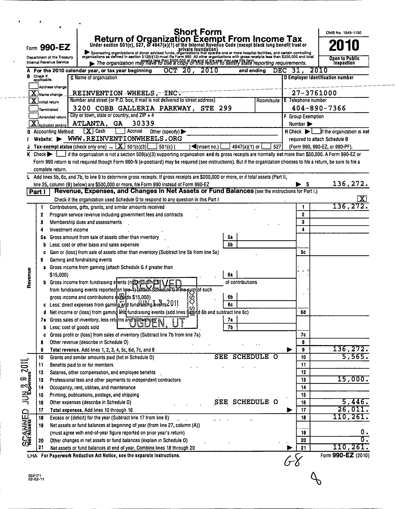 Image of first page of 2010 Form 990EZ for Cuentos Para Cambios