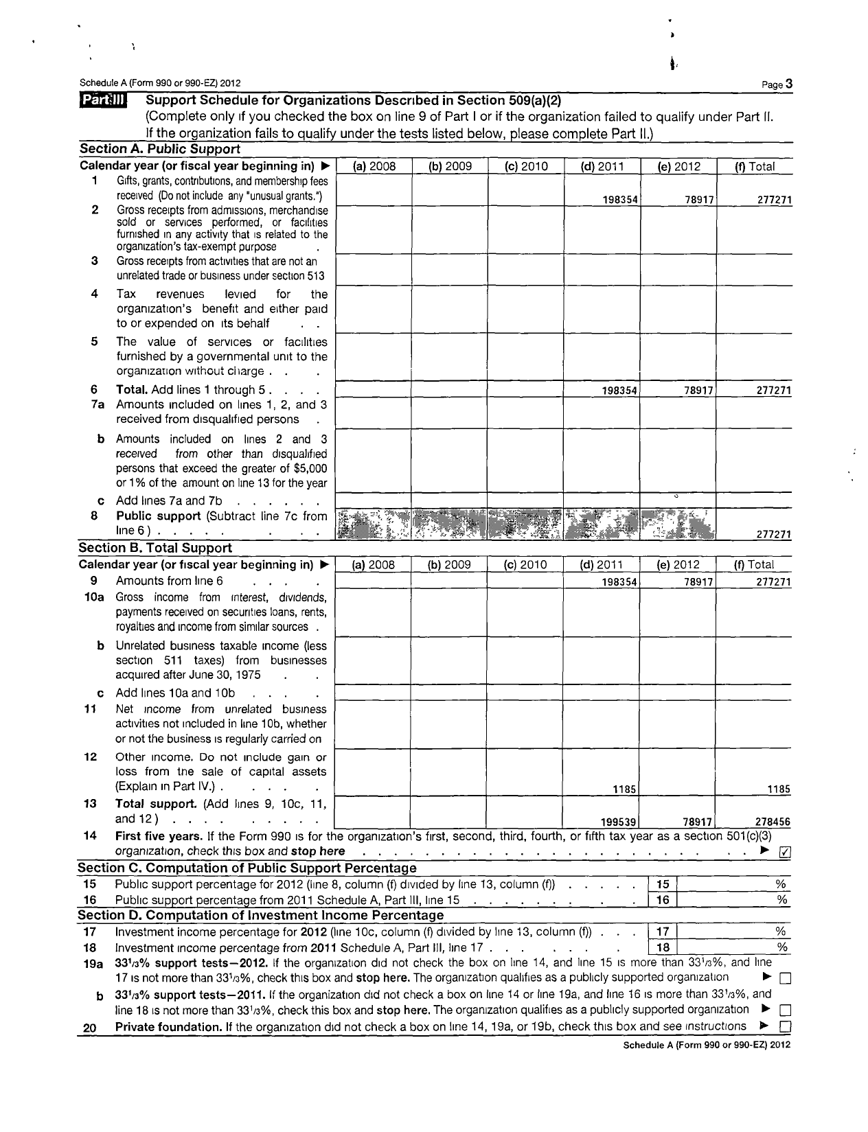 Image of first page of 2012 Form 990ER for Shepherds Hill International