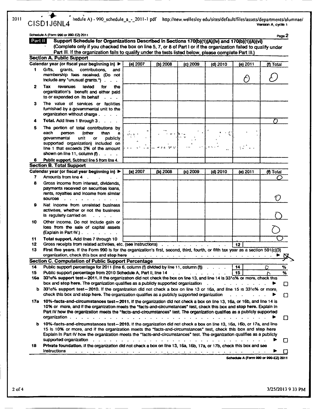 Image of first page of 2011 Form 990ER for Thera-Pets