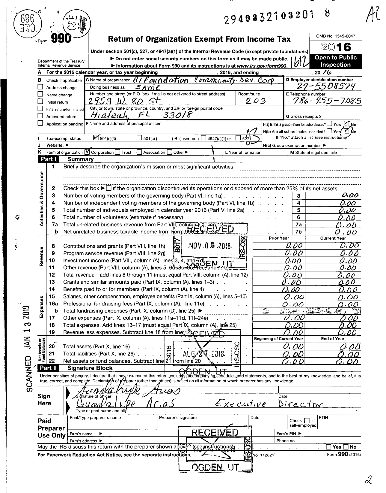 Image of first page of 2016 Form 990 for Earth Tone Foundation Community Development