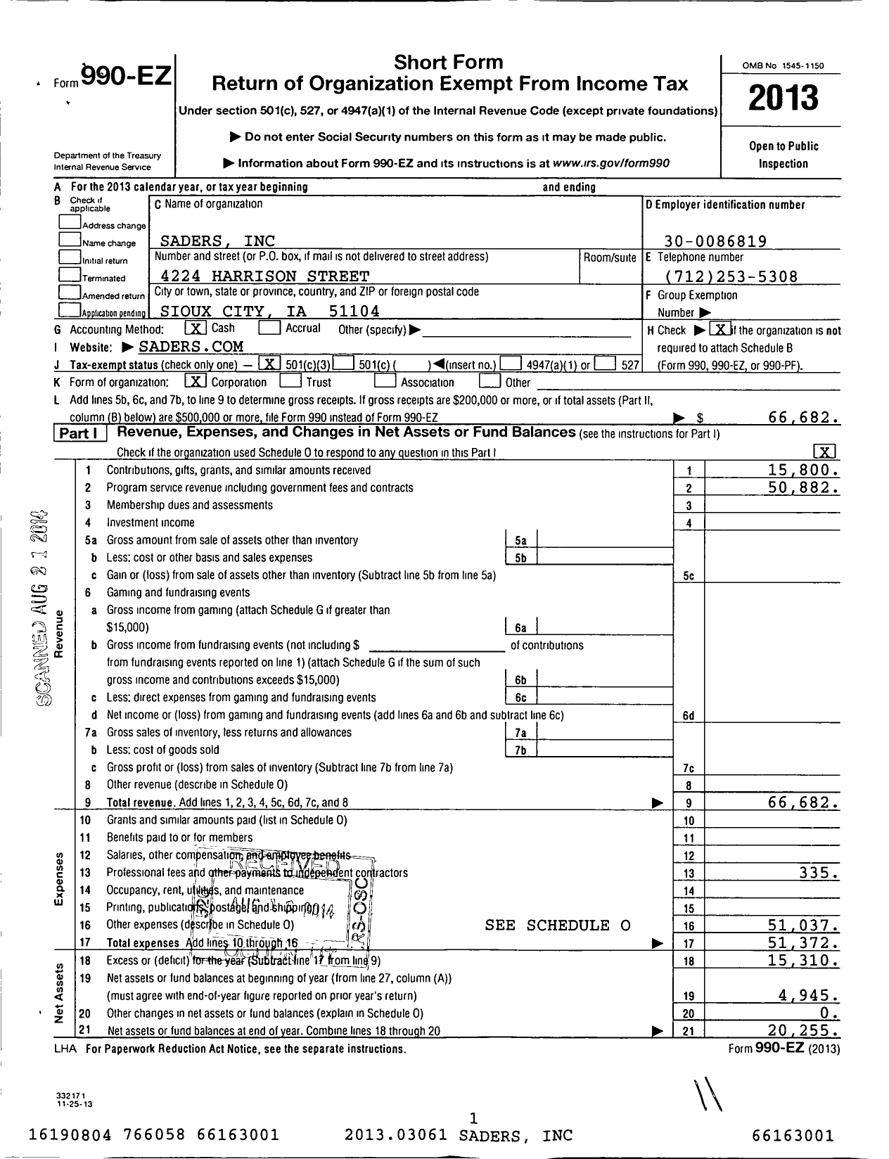 Image of first page of 2013 Form 990EZ for We Are Heelan Youth Athletics