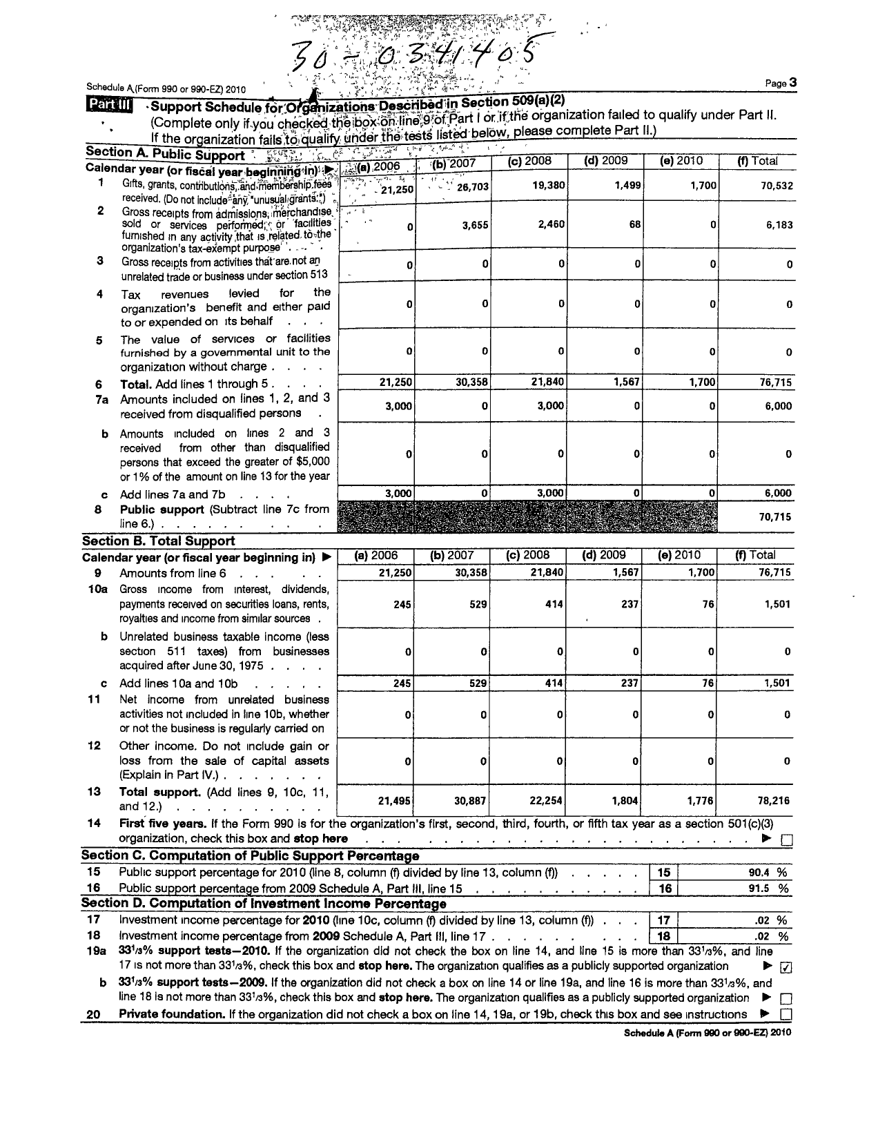 Image of first page of 2010 Form 990ER for The Episcopal Church and Visual Arts