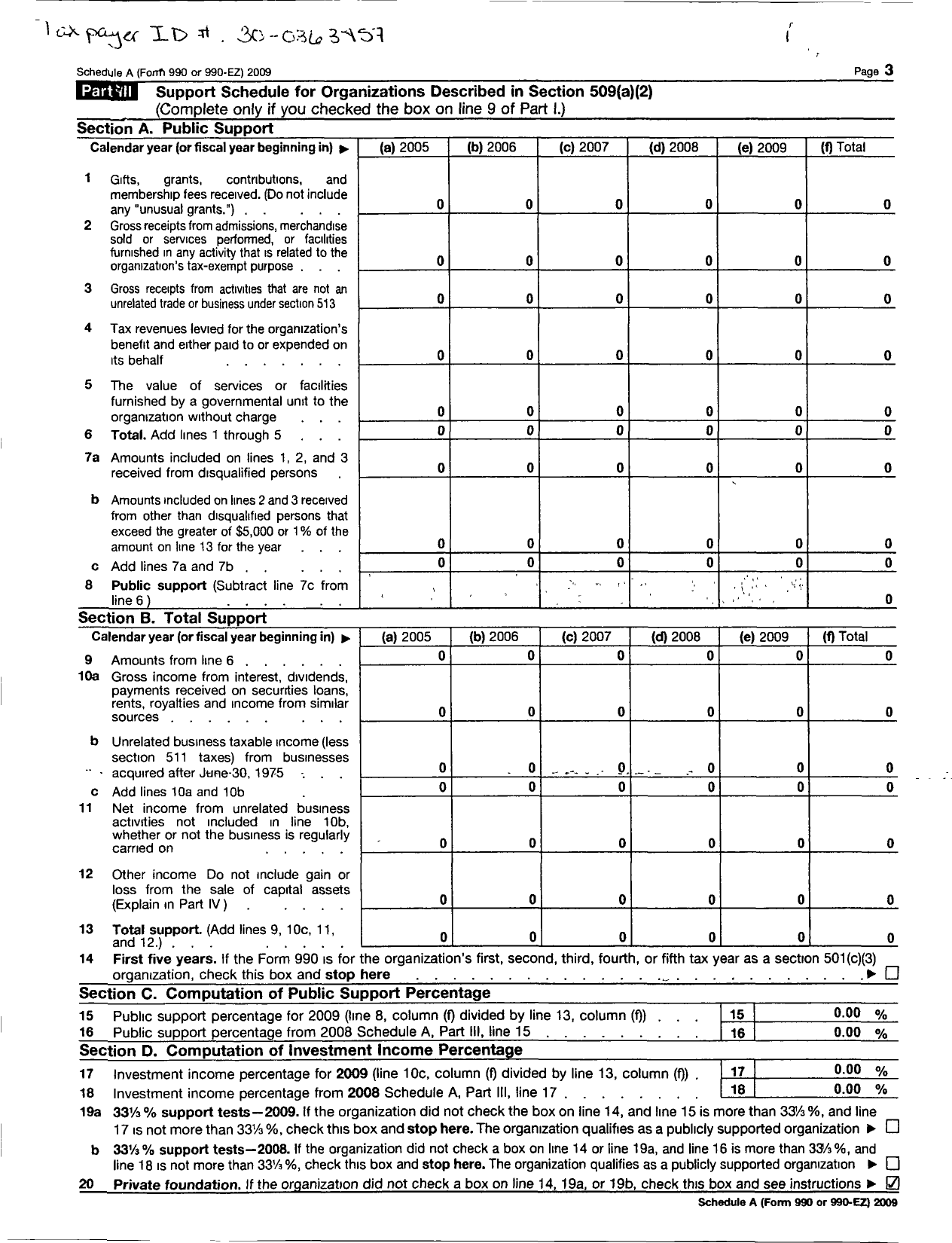 Image of first page of 2009 Form 990ER for In Gods Loving Hands