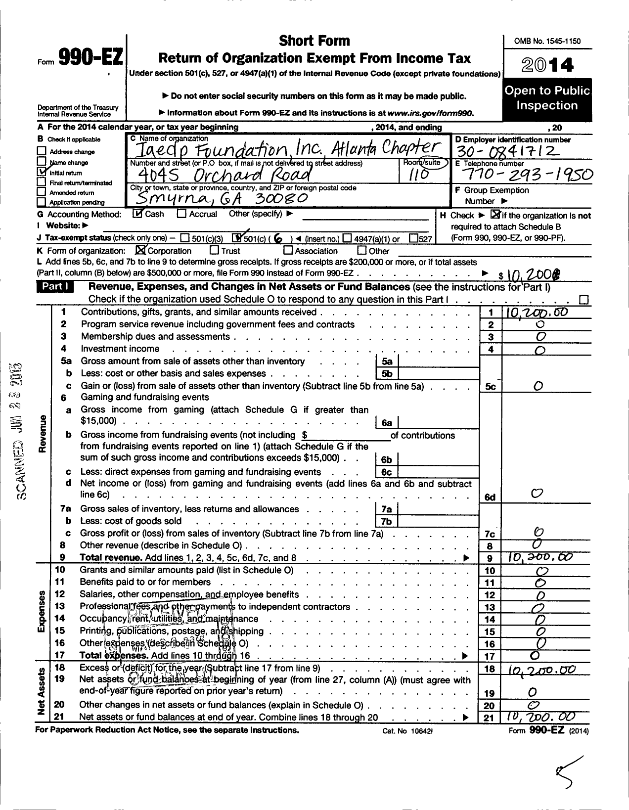 Image of first page of 2014 Form 990EO for International Association of Eating Disorders Professionals Foundati