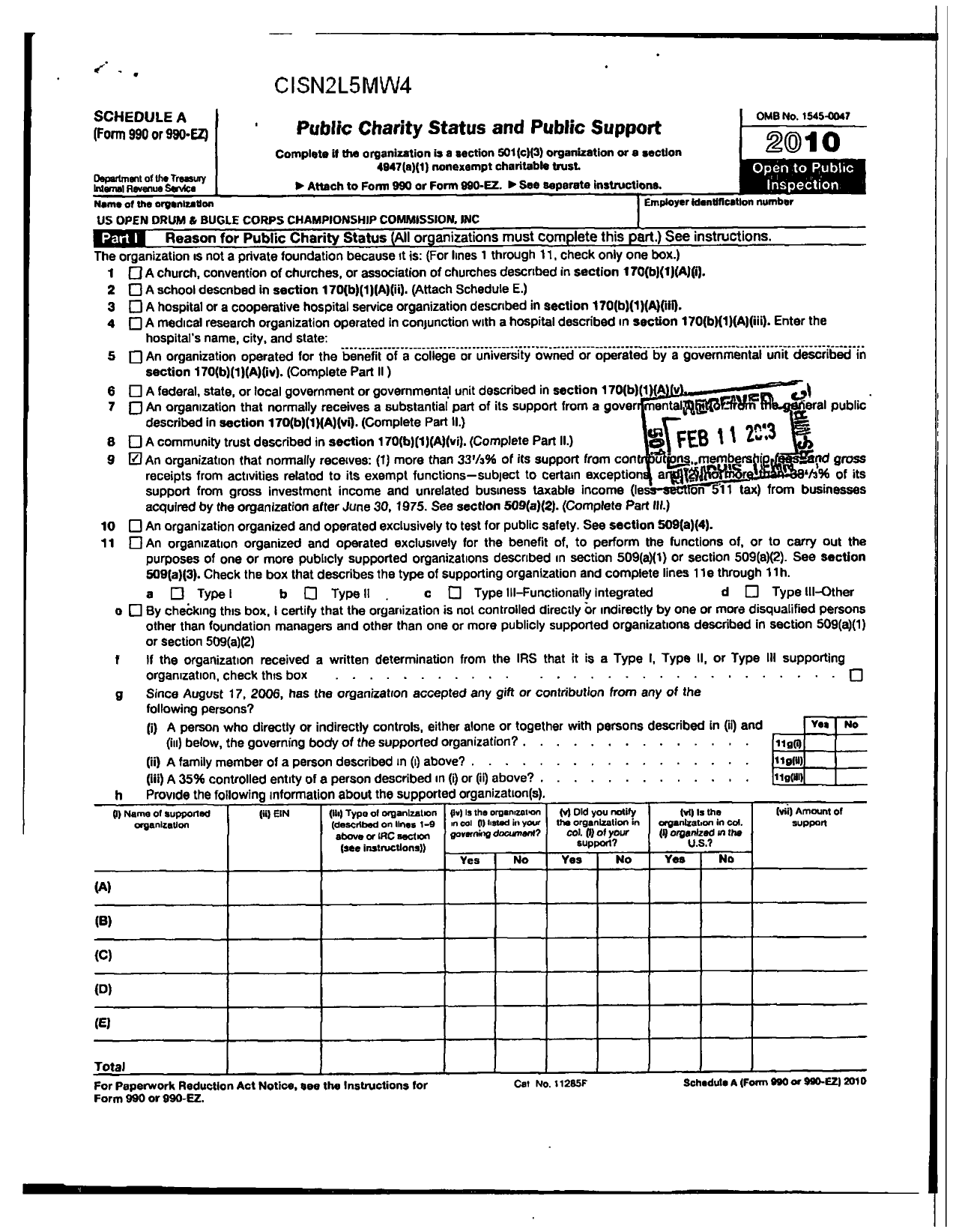 Image of first page of 2010 Form 990ER for Marion Makes Music