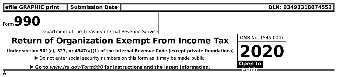 Image of first page of 2020 Form 990 for Warren Water and Sewer Association