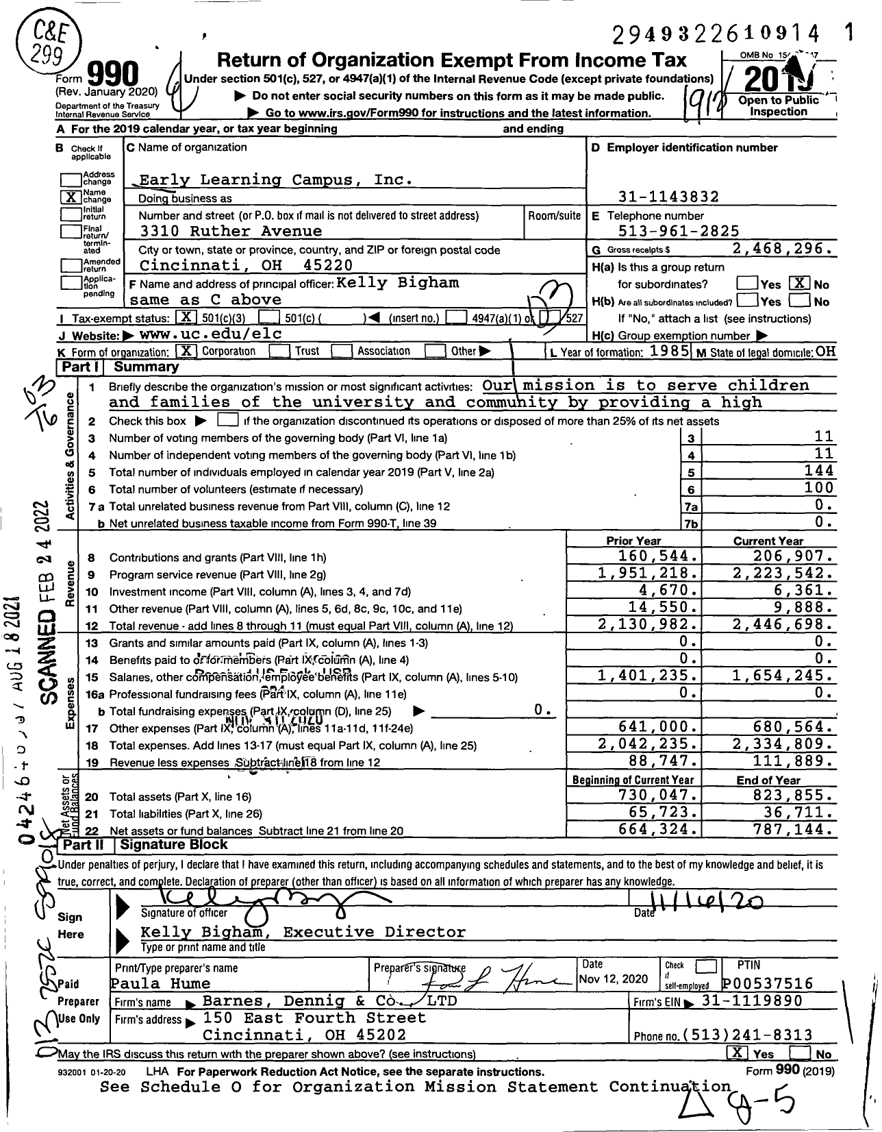 Image of first page of 2019 Form 990 for Empower Learn Create