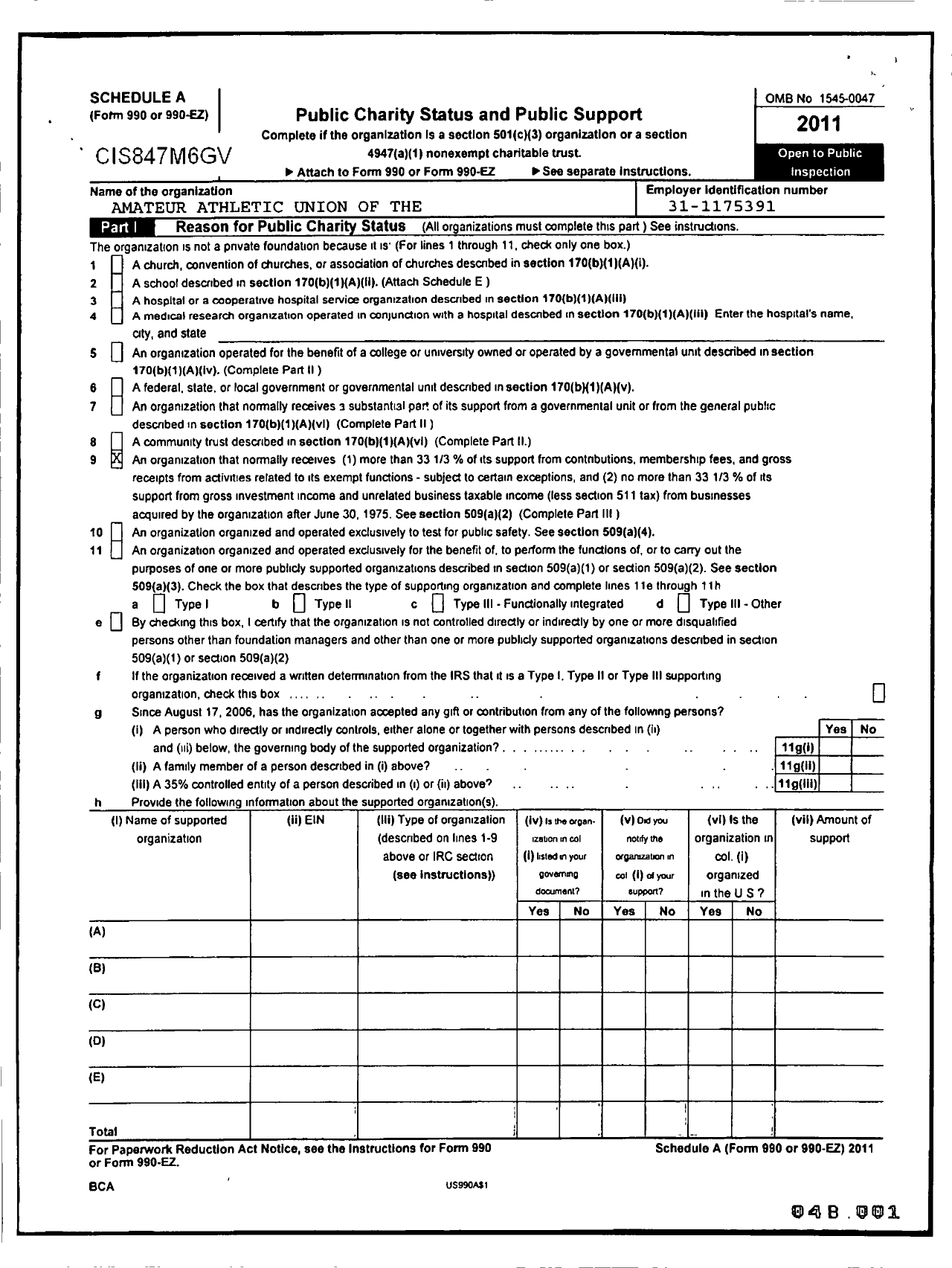 Image of first page of 2010 Form 990ER for Amateur Athletic Union - Ohio Association