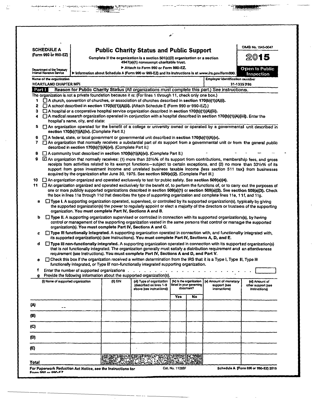 Image of first page of 2016 Form 990ER for Meeting Professionals International Heartland Chapter