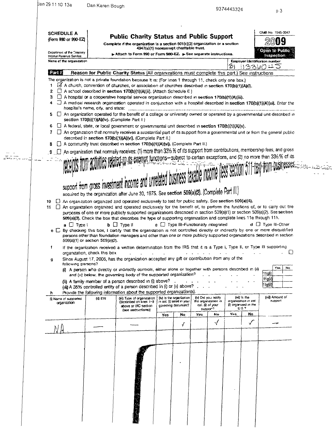 Image of first page of 2009 Form 990EOR for Lifeblood Ministries International