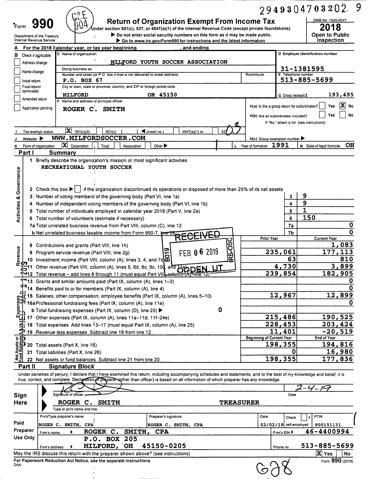 Image of first page of 2018 Form 990 for Nwccsay