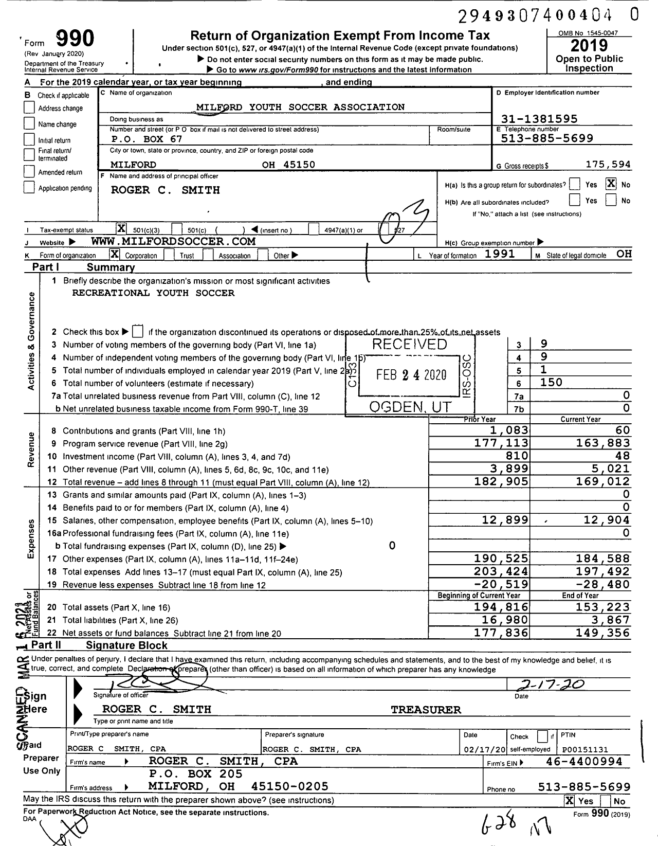 Image of first page of 2019 Form 990 for Nwccsay