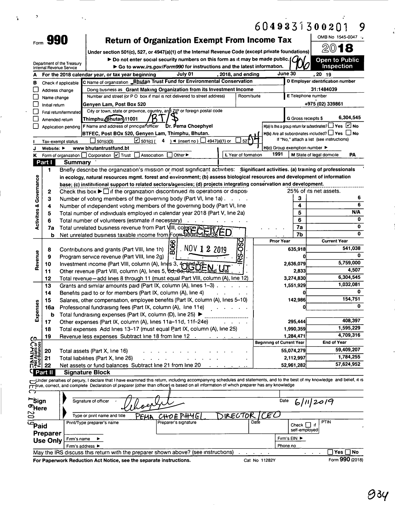 Image of first page of 2018 Form 990O for Grant Making Org From Invest