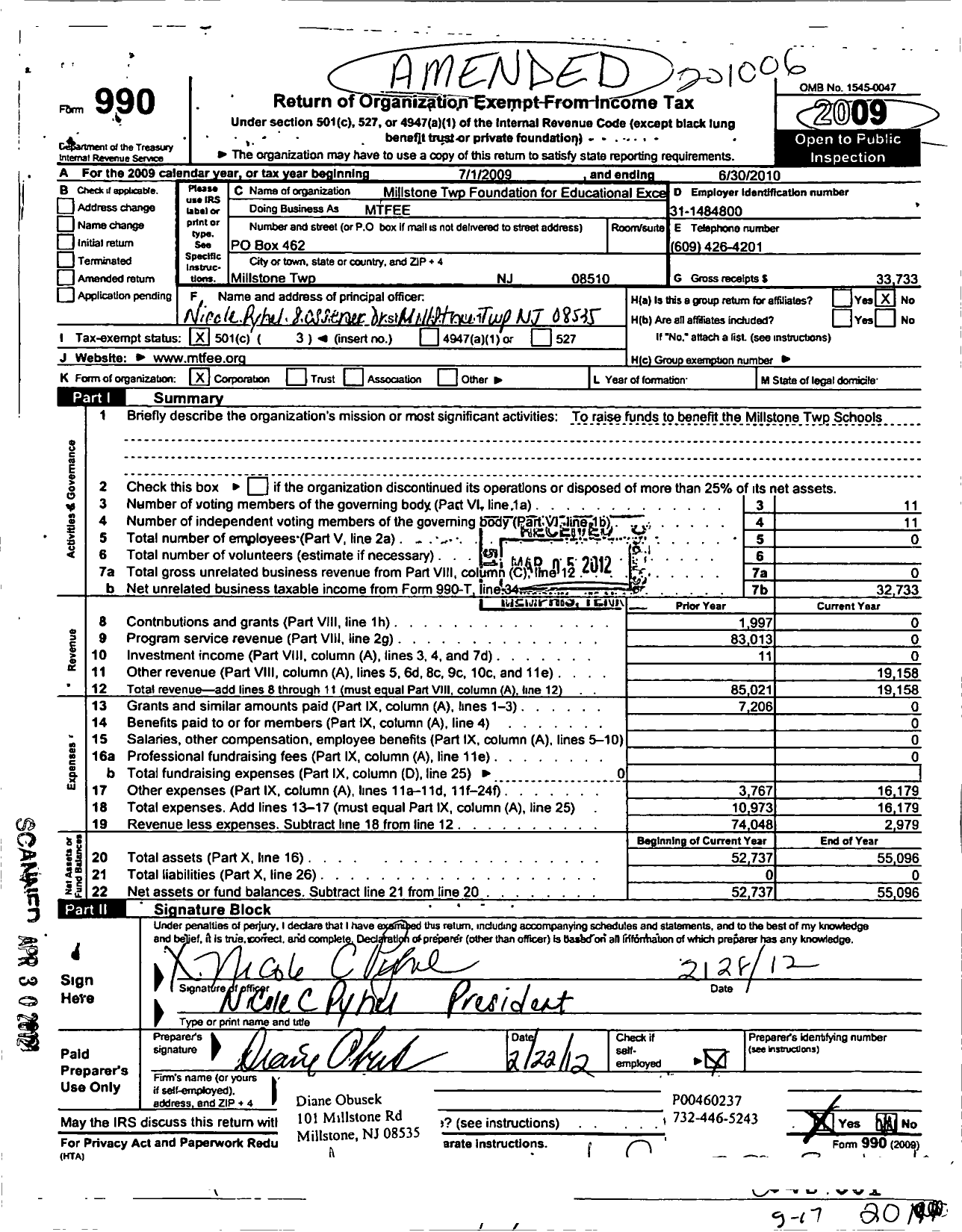 Image of first page of 2009 Form 990 for Ohio State University Alumni Association / Mtfee