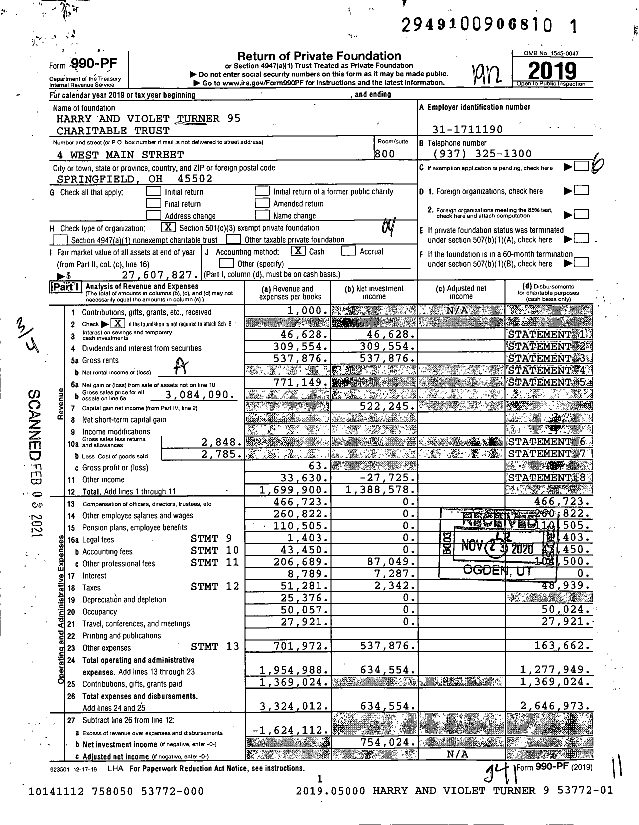 Image of first page of 2019 Form 990PF for GoFundMe