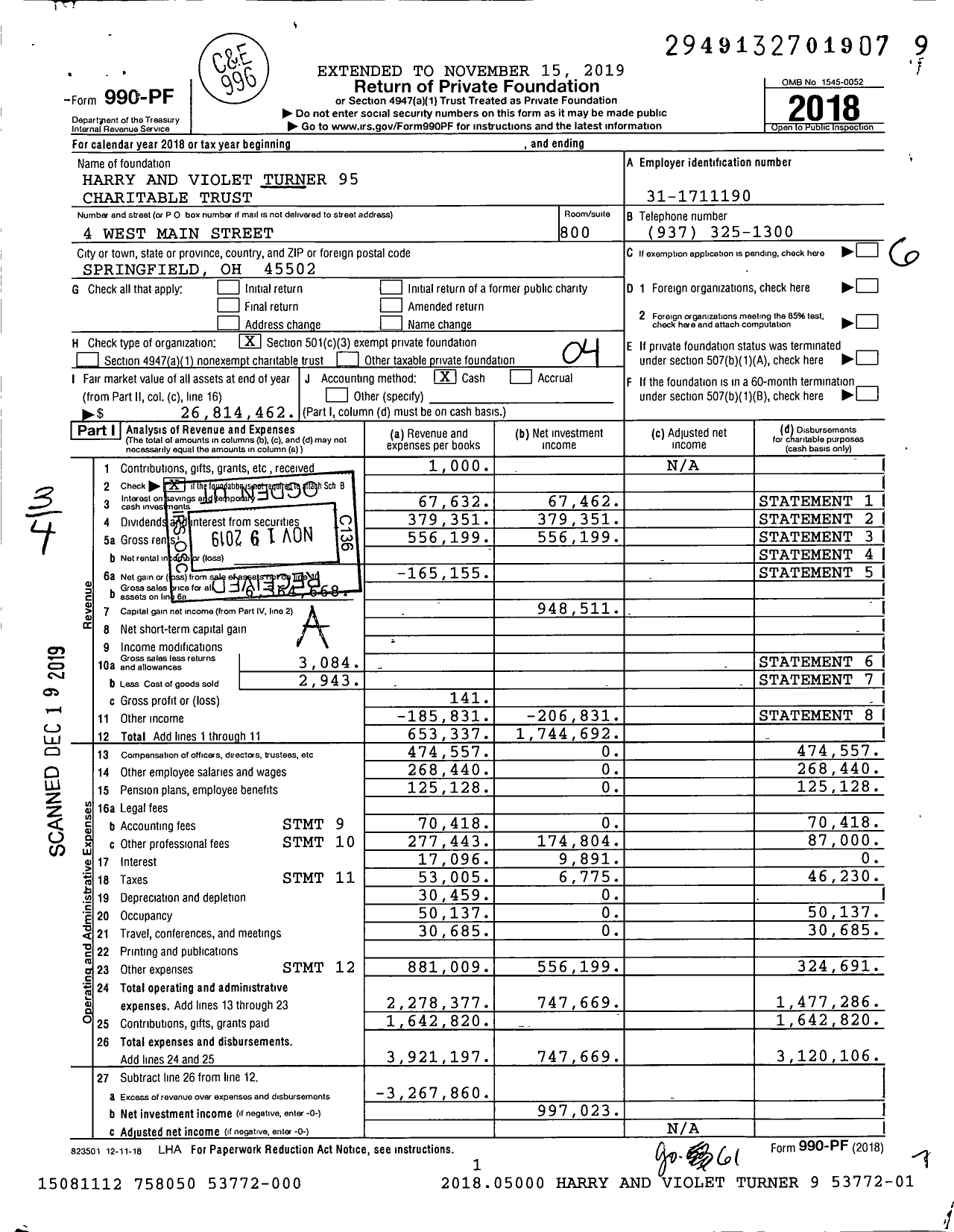 Image of first page of 2018 Form 990PF for GoFundMe