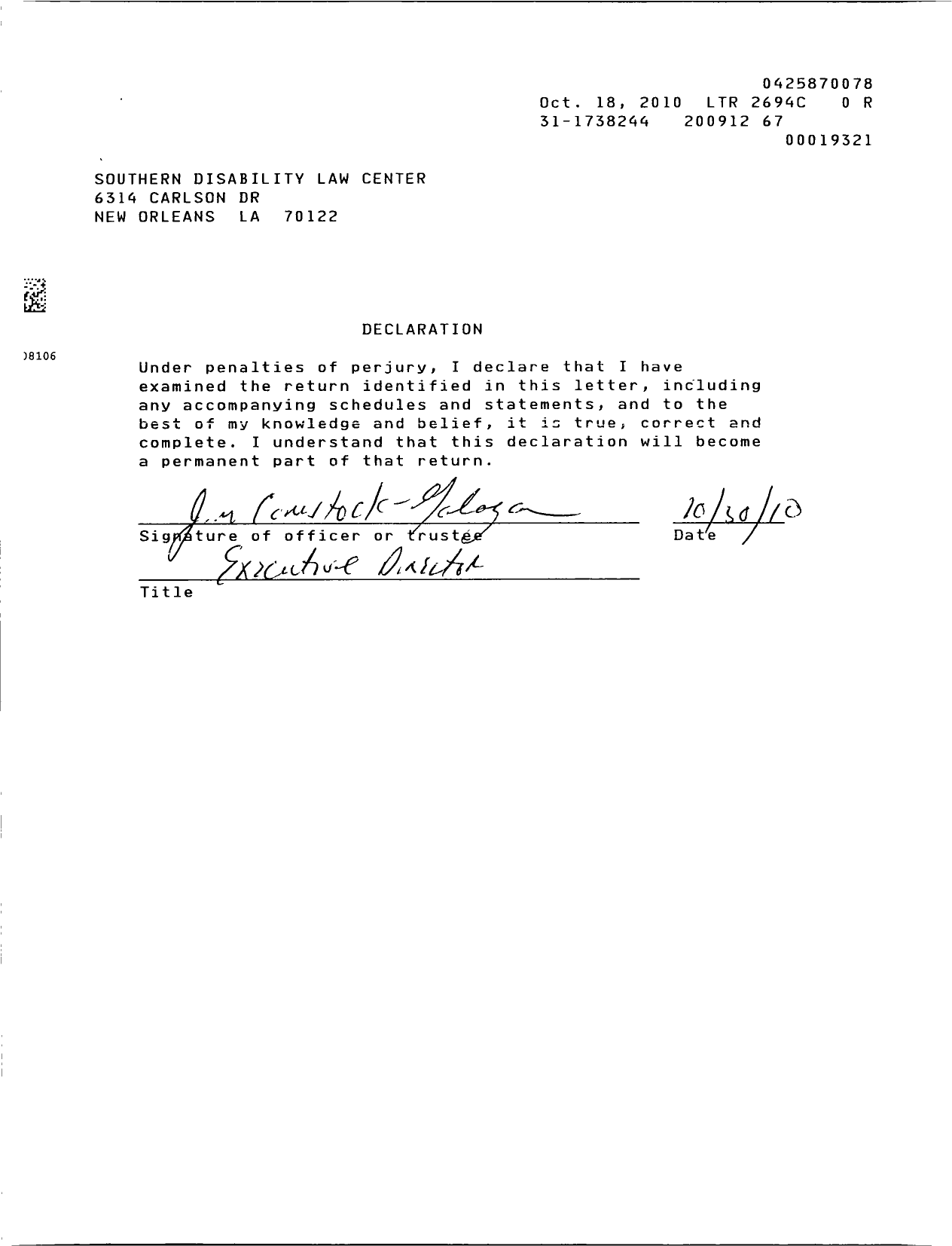 Image of first page of 2009 Form 990R for Southern Disability Law Center