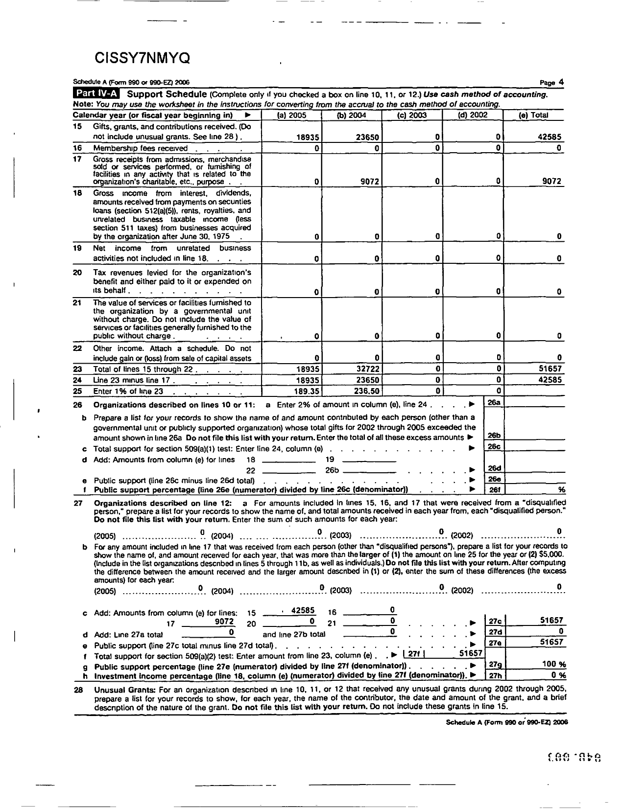 Image of first page of 2006 Form 990ER for Rutherford Rams Quarterback Club