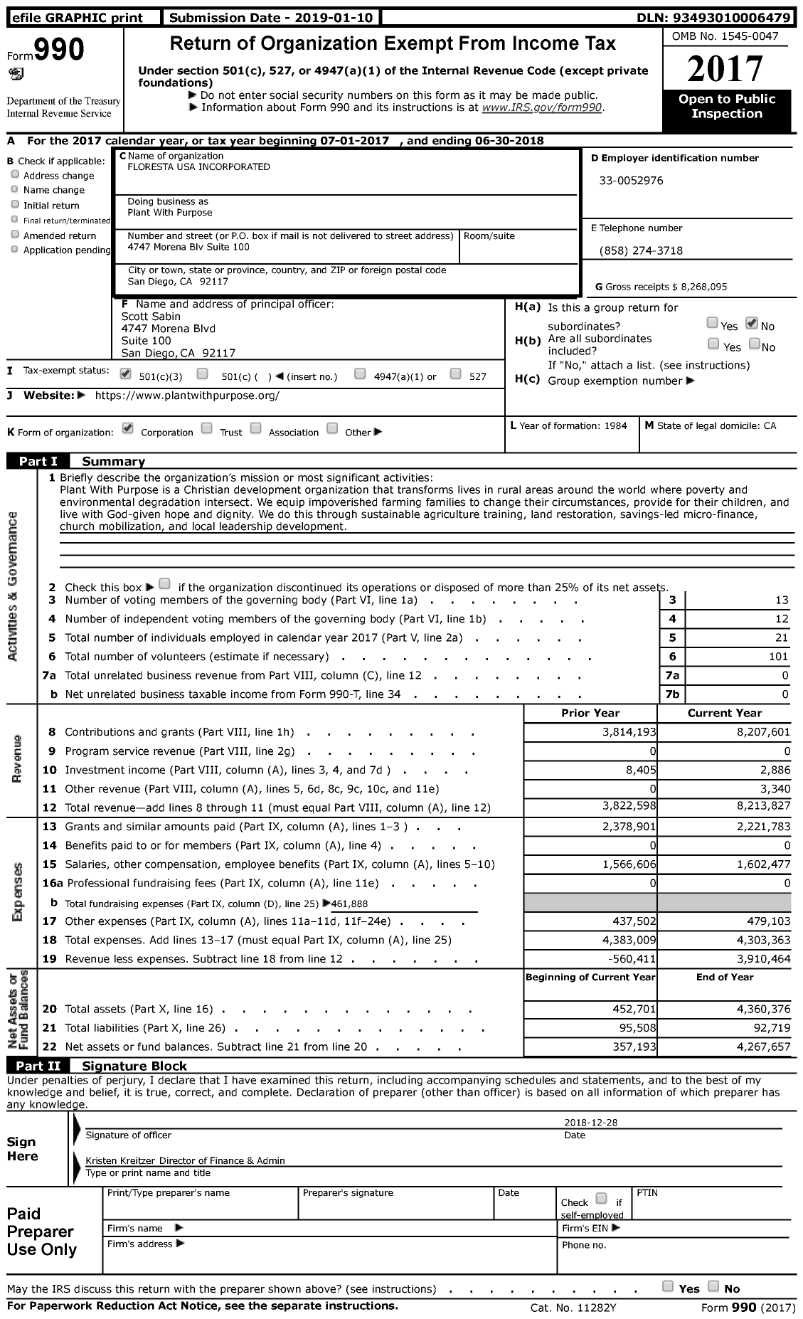 Image of first page of 2017 Form 990 for Plant With Purpose